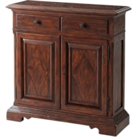 Traditional 2-Door Antique Wood Side Cabinet