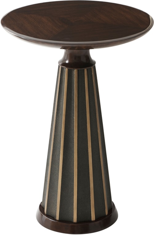 Modern Rustic Drink Table with Tapered Gear Base