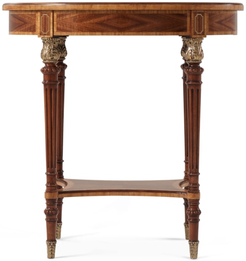 Traditional Side Table with Brass Inlaid Stringing