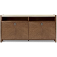 Contemporary 4-Door Sideboard with Stone Top
