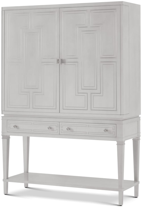 Contemporary 2-Door Bar Cabinet with 2 Drawers