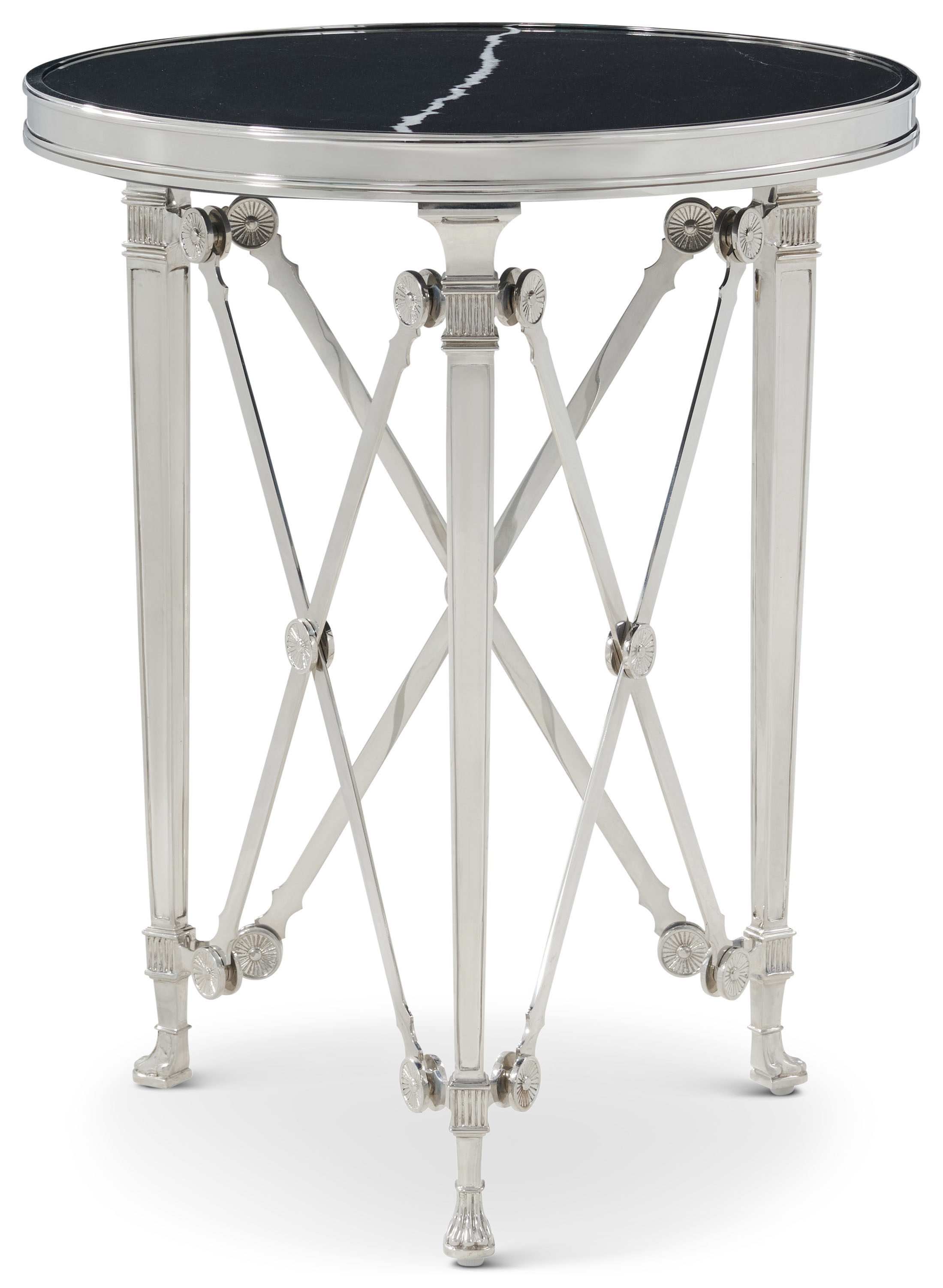 Round Nickel Side Table