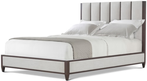 Modern Upholstered Platform Queen Bed with Channeled Headboard