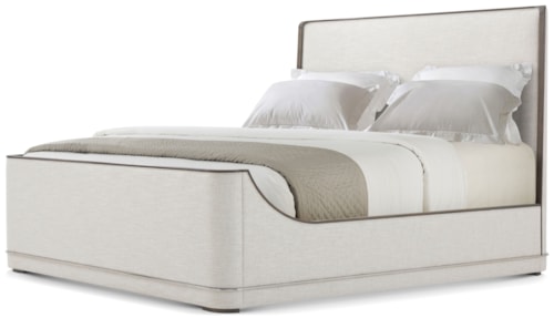 Contemporary King Upholstered Bed with Sleigh Footboard