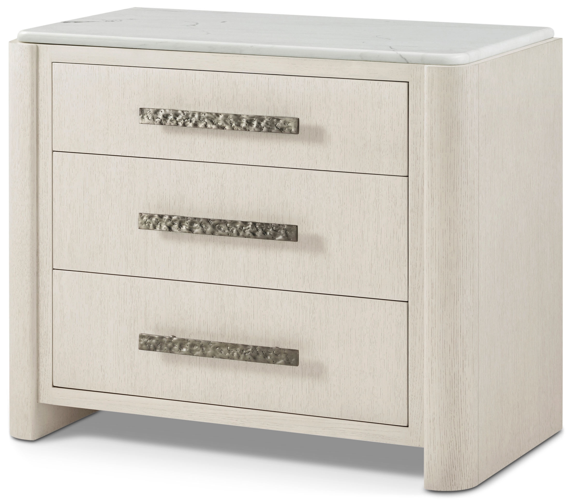 3-Drawer Nightstand with Marble Top