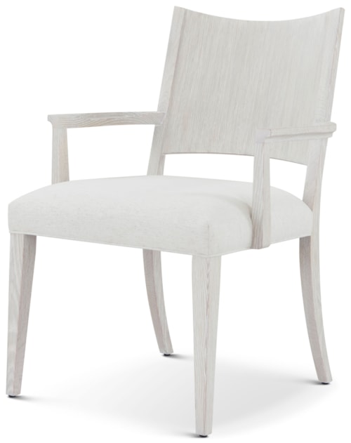 Modern Casual Upholstered Dining Arm Chair with Open Arms