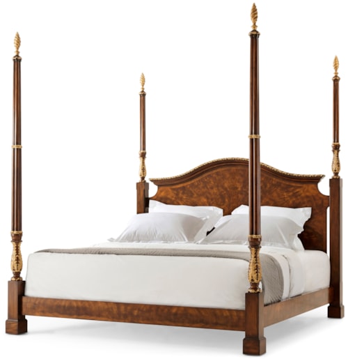 The India Silk Traditional Arched Poster King Bed