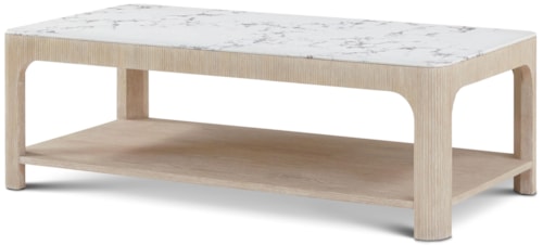 Relaxed Modern Square Quartz-Top Cocktail Table