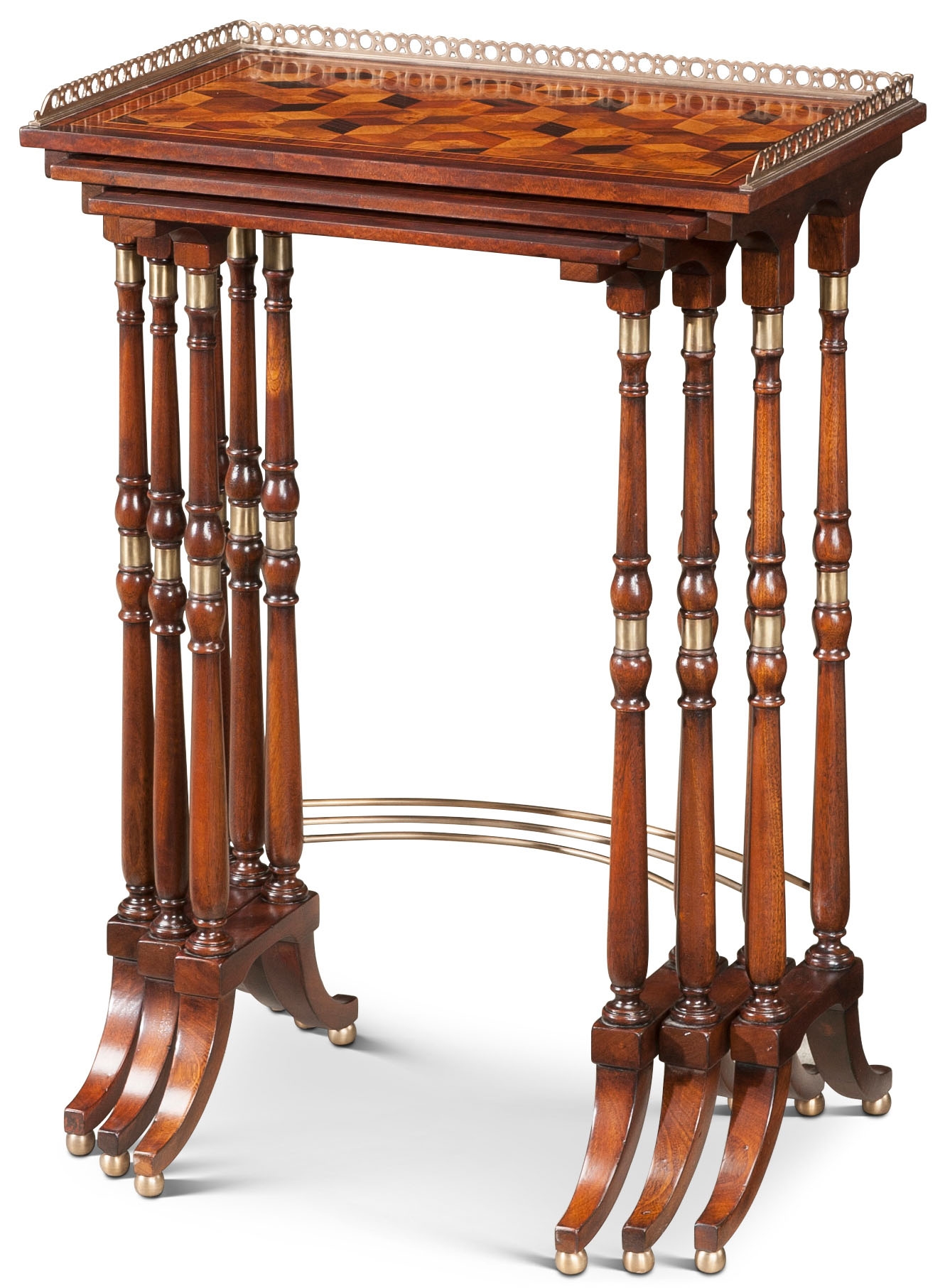 Theodore Alexander Althorp Living History The South Drawing Room Parquetry Nest Tables