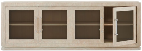 Relaxed Modern Glass-Door Media Cabinet