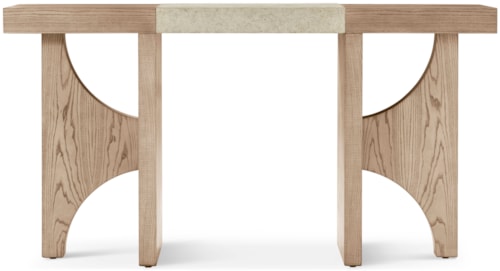Contemporary Console Table with Stone Top Section