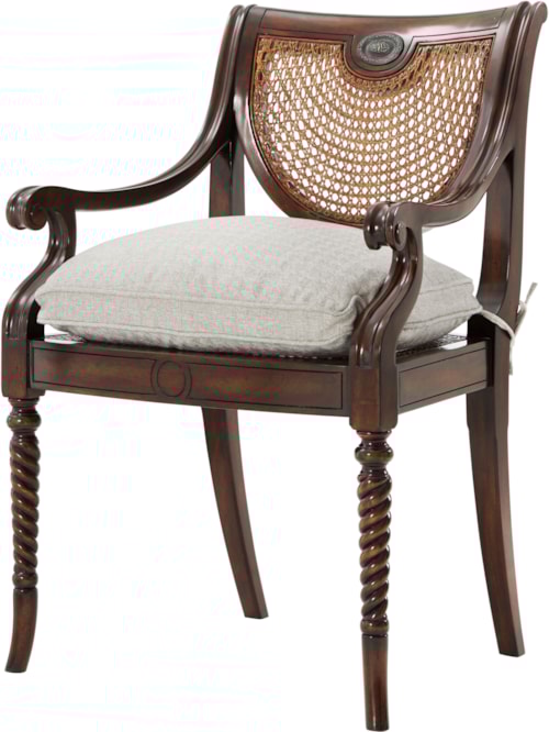 Traditional Dining Armchair with Caned Back