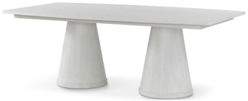 Modern Casual 91" - 127" Extension Dining Table with Double Pedestal Base