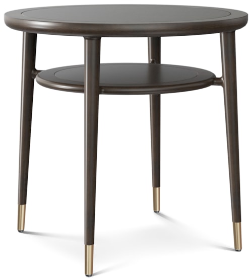 Transitional 26" Round Side Table with Lower Shelf