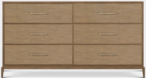 Modern Casual Six-Drawer Dresser with Wallpaper Accent