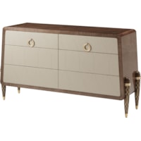 Contemporary 6-Drawer Waterfall Chest with Torpedo Legs
