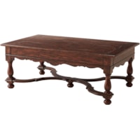 Traditional Rectangular Antiqued Wood Cocktail Table