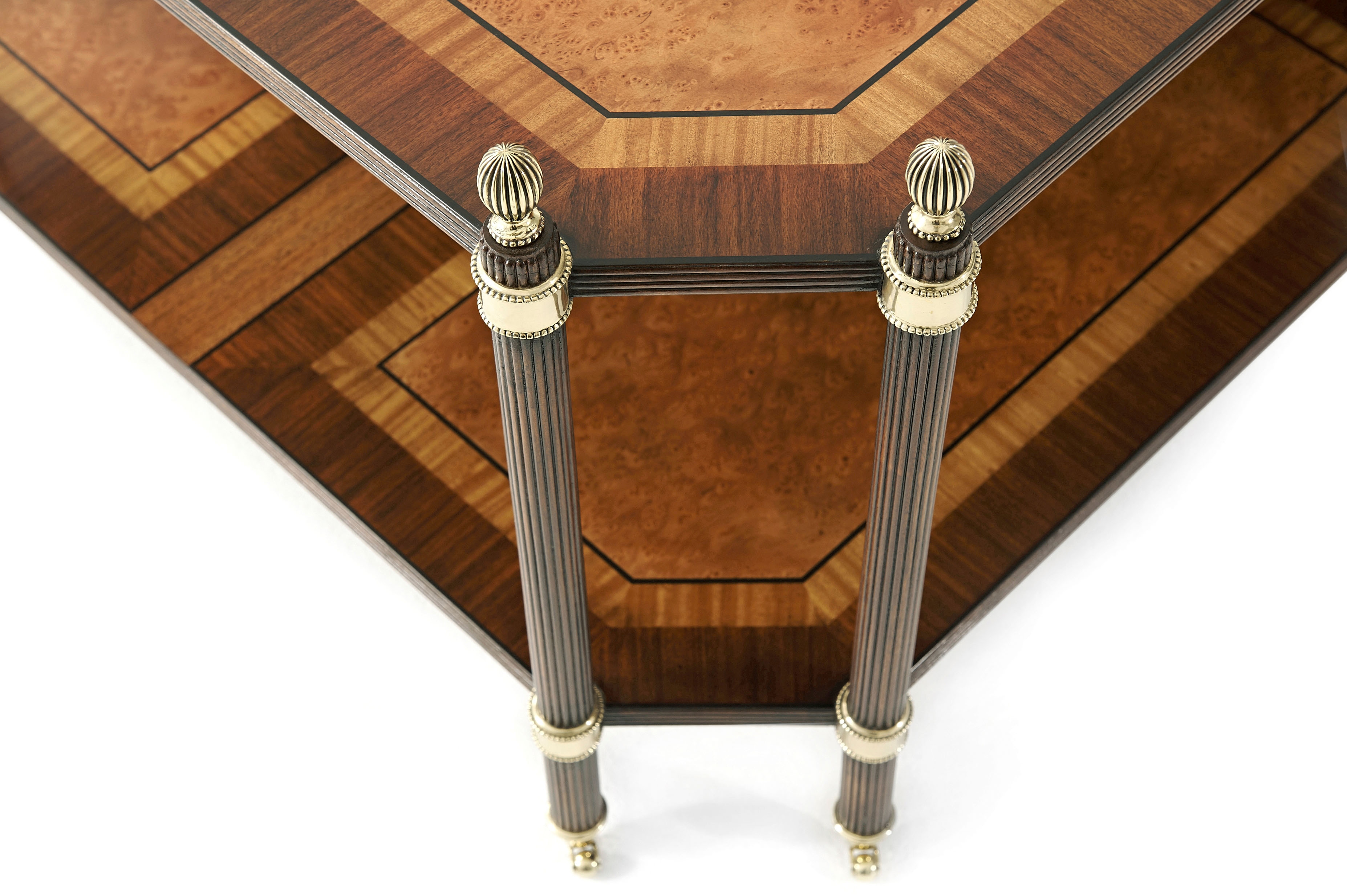 Theodore Alexander English Cabinet Maker Regency Tiers Cocktail Table
