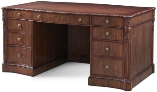 Traditional Executive Desk with Eight Drawers