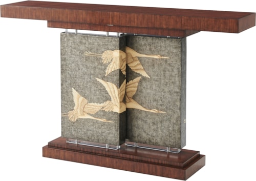Flight Console Table with Flying Cranes Motif