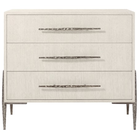 3-Drawer Nightstand w/Metal Legs