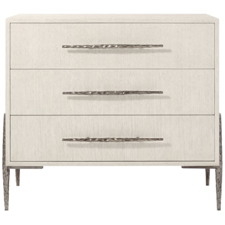 3-Drawer Nightstand w/Metal Legs