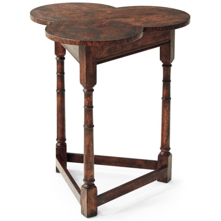 Oak Clover Accent Table