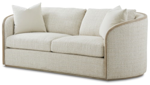 Contemporary Sofa with Wood Accents