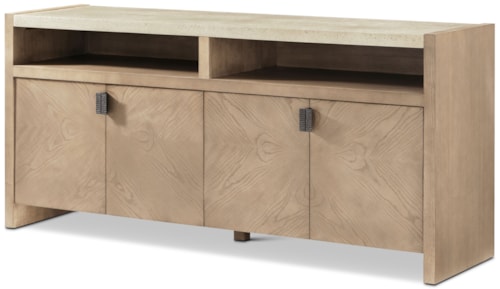 Contemporary 4-Door Media Cabinet