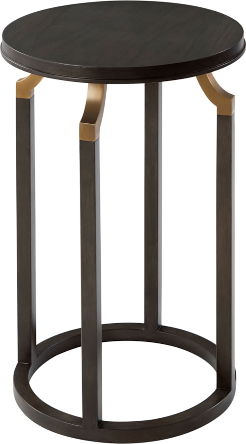 Modern Accent Table with Bronze Cap Accents