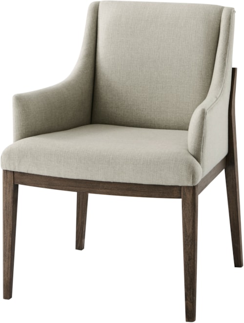 Contemporary Dining Armchair with Tapered Legs