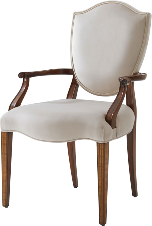 Transitional Upholstered Shield-Back Dining Chair