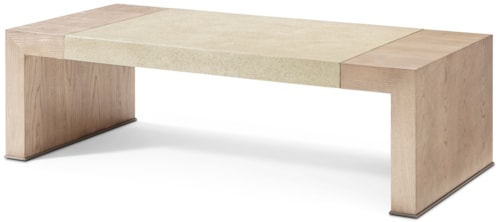 Contemporary Rectangular Cocktail Table with Stone Top