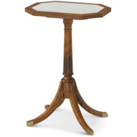 Traditional 16" Canted Marble-Top Occasional Table