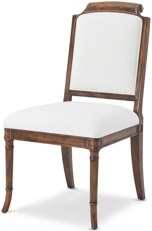 Transitional Upholstered Dining Side Chair with Splay Feet
