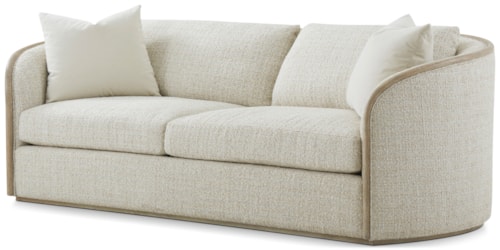 Contemporary Sofa with Wood Accents