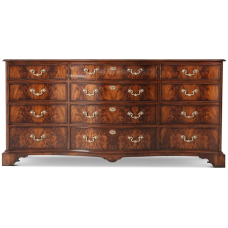 The India Silk 12-Drawer Bombe Dresser