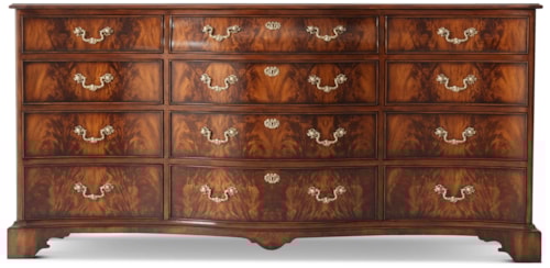 The India Silk Traditional 12-Drawer Bombe Dresser