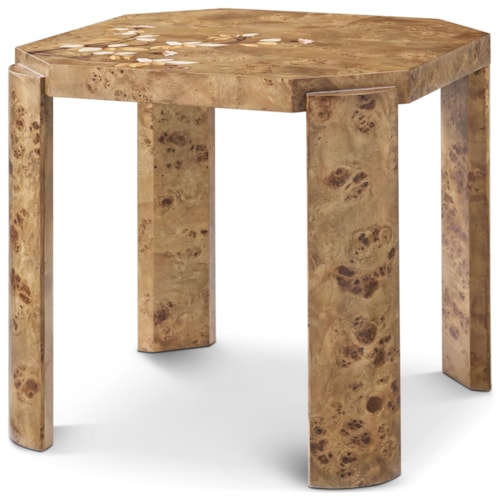 Modern Octagonal Marquetry Side Table