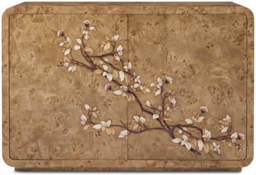Modern Floral Marquetry Two-Door Sideboard
