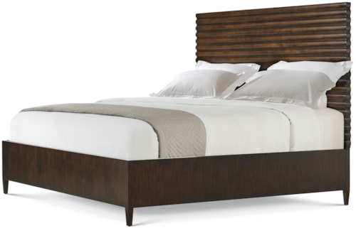 Mid-Century Modern Fluted Panel California King Bed