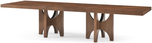 Contemporary Rectangular Double Pedestal Table with 2 Leaves