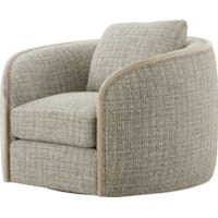 Contemporary Swivel Chair with Wood Accents