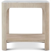 Relaxed Modern Square Quartz-Top Side Table
