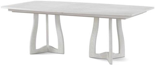 Modern Casual 91" - 127" Extension Dining Table with Double Pedestal Base