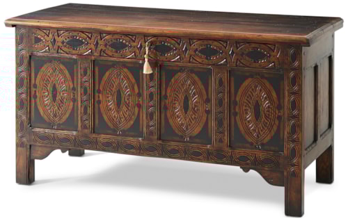 The Washington Traditional Oak Accent Blanket Trunk Chest