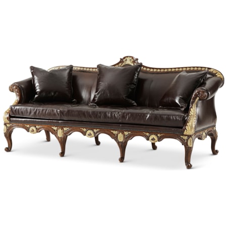 The Spencer House Rolled-Arm Leather Sofa