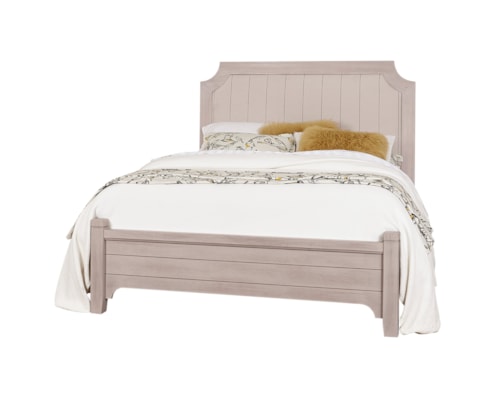 Transitional Upholstered Queen Bed with Low Profile Footboard