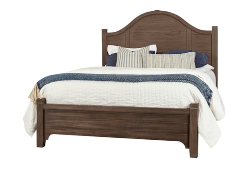 Transitional King Bed with Arched Headboard