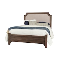 Rustic King Upholstered Bed